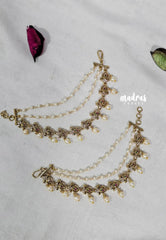 Premium 1 Gram Gold polish Trendy South Indian Ear Chain Mattal with Mango Design