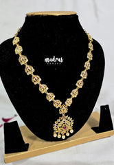 Premium 1 Gram Gold polish AD Stone Trendy Design Necklace with Beads