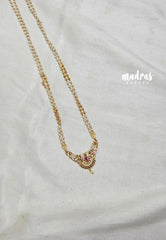 Premium 1 Gram Gold polish AD Stone Trendy Green,Pink and White Stone Pendtant Pearl Mala