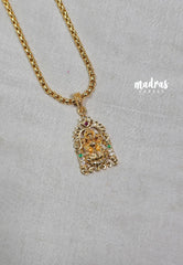 Premium 1 Gram Gold polish AD Stone Trendy Lakshmi Pendant Long Chain