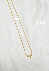 Premium 1 Gram Gold polish AD Stone Trendy Pendant with White,Pink and Green Stone Long Chain