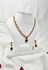 Premium 1 Gram Gold polish AD Stone Trendy Unique Design with Purple Stone Necklace and Earrings