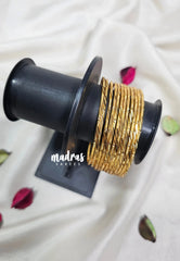 Premium 1 Gram Gold Polish Traditional Bangle with Unique Design (Set of 12)