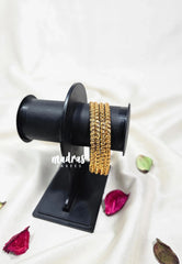 Premium 1 Gram Gold Polish Traditional Bangle with New Design Size 2.8 (Set of 4)