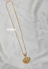 Premium 1 Gram Gold polish AD Stone Trendy Lakshmi Pendant Long Chain
