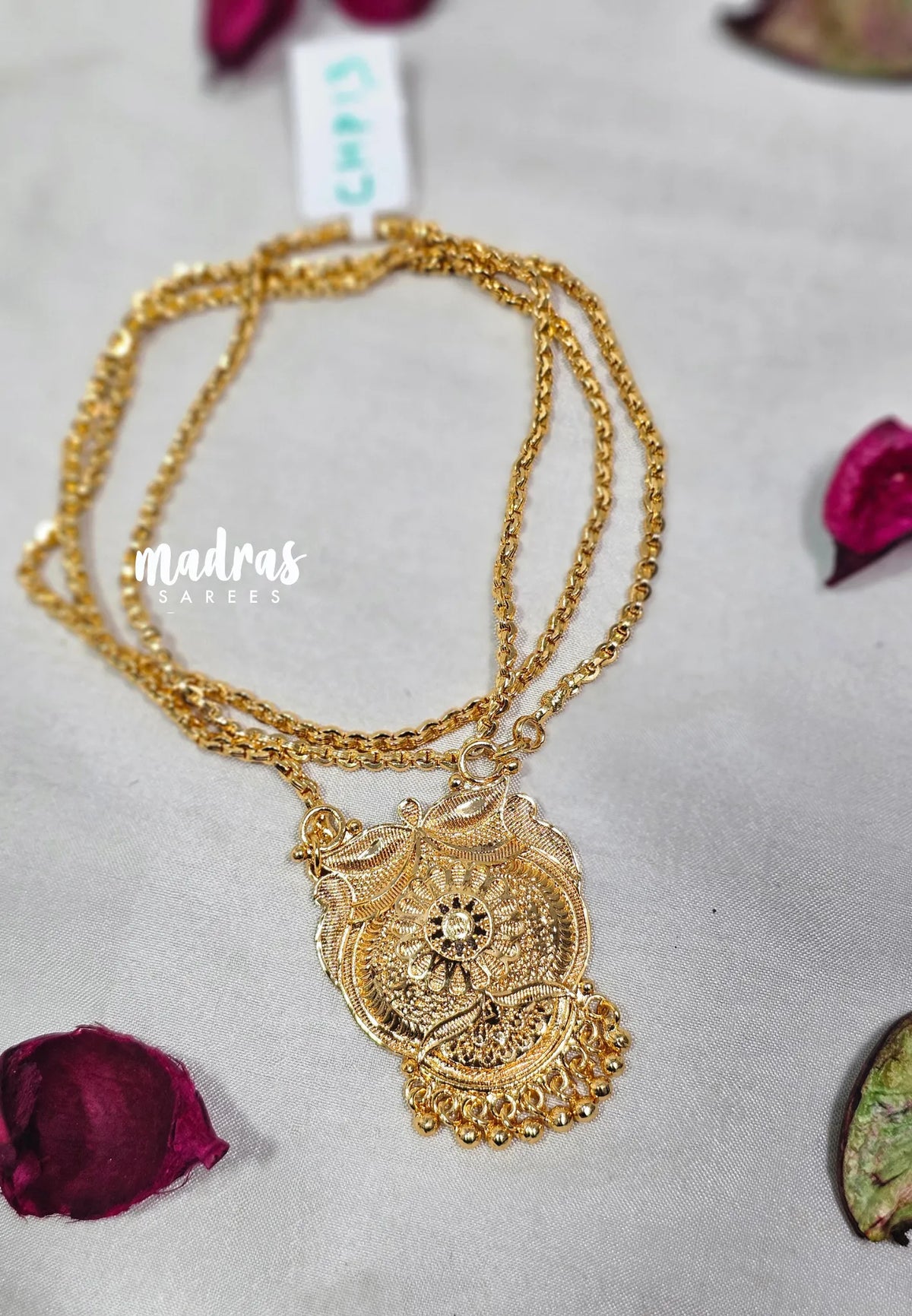 Premium 1 Gram Gold polish Trendy Pendant Long Chain