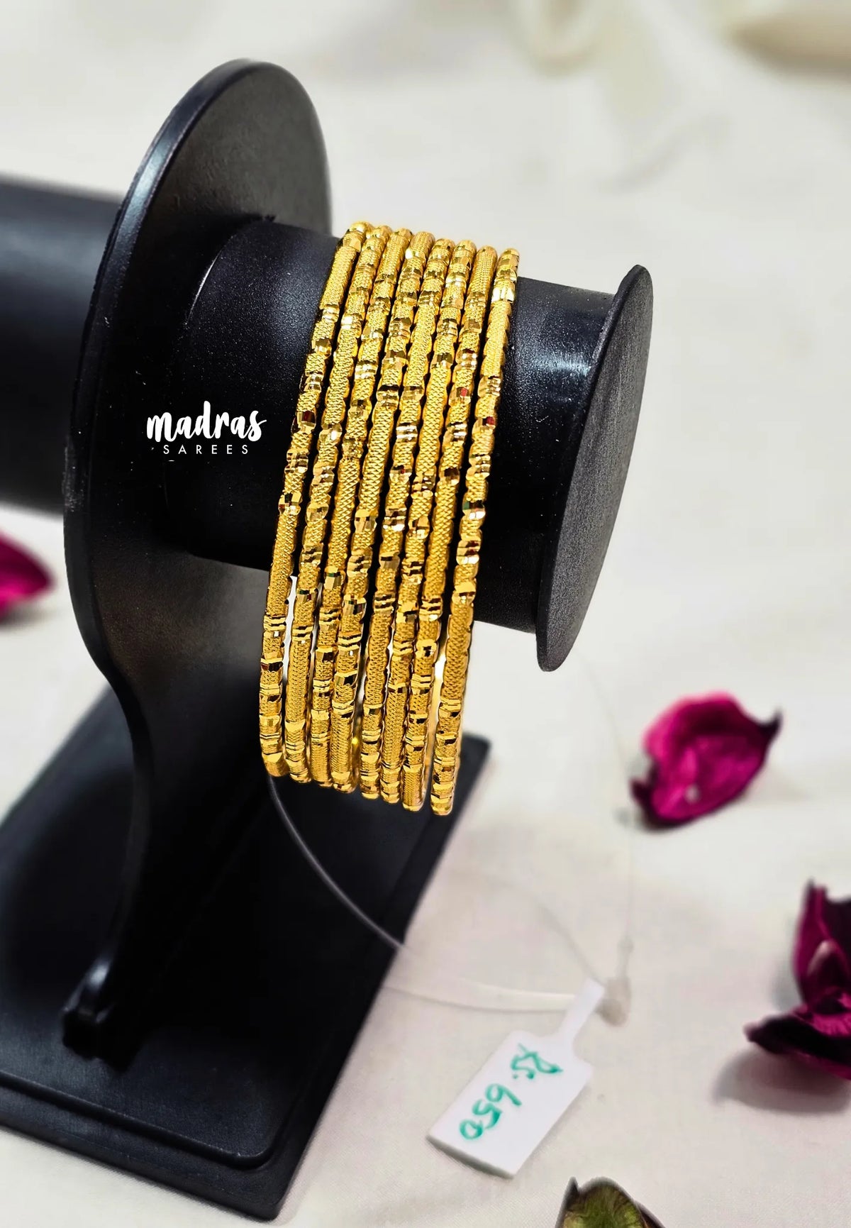 Premium 1 Gram Gold Polish Traditional Bangle with New Trendy Design Size 2.8 (Set of 8)