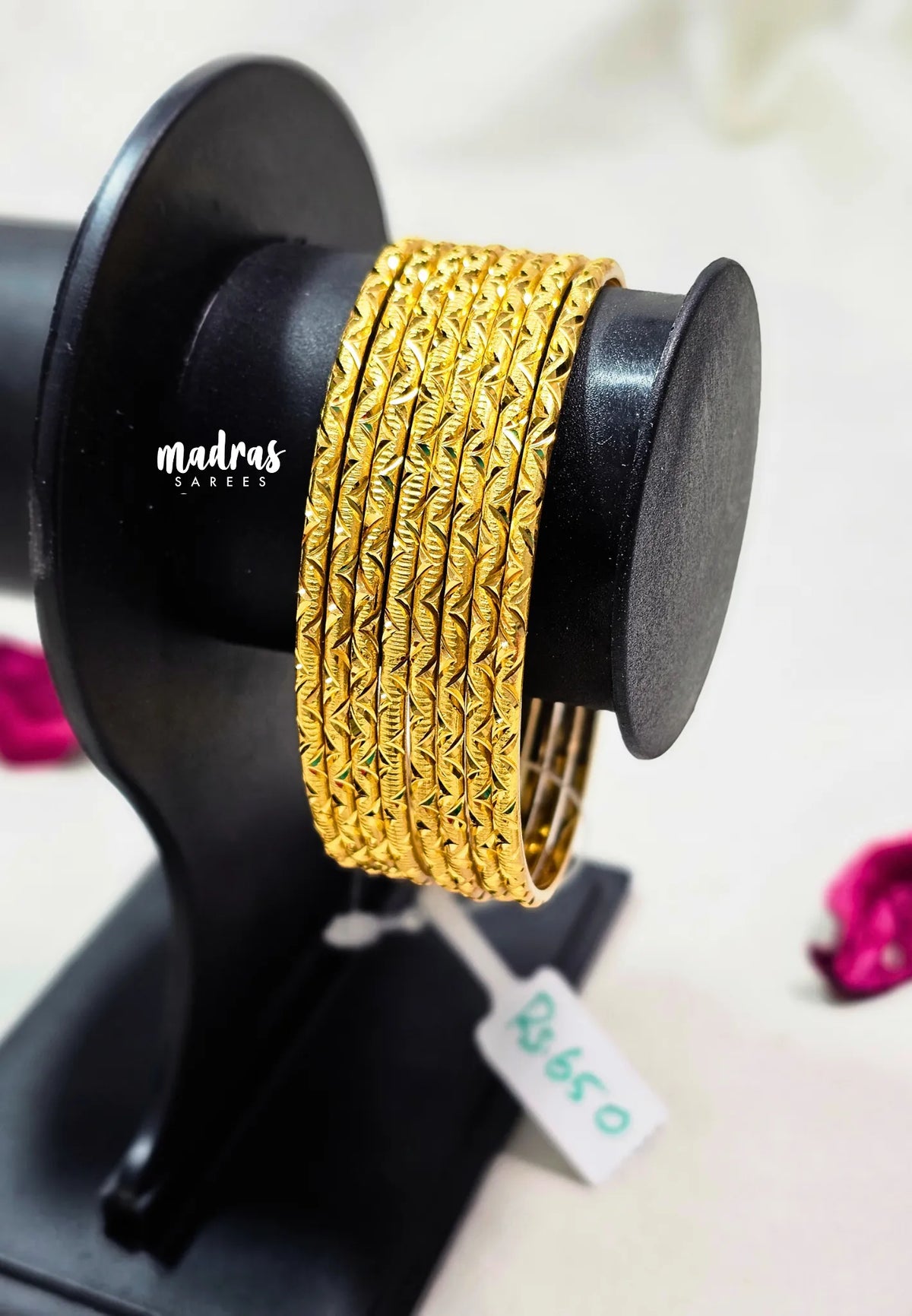 Premium 1 Gram Gold Polish Traditional Bangle with New Trendy Design Size 2.6 (Set of 8)