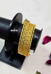 Premium 1 Gram Gold Polish Traditional Bangle with New Trendy Design Size 2.6 (Set of 8)