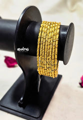 Premium 1 Gram Gold Polish Traditional Bangle with New Trendy Design Size 2.6 (Set of 8)