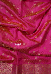 Dual Shade Queen's Pink - Raaga - Semi Tussar wtih full body 3D weaving