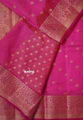 Dual Shade Queen's Pink - Raaga - Semi Tussar wtih full body 3D weaving