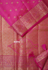 Dual Shade Queen's Pink - Raaga - Semi Tussar wtih full body 3D weaving