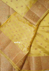 Dual Shade Golden Yellow - Raaga - Semi Tussar wtih full body 3D weaving