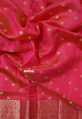 Dual Shade Reddish Pink - Raaga - Semi Tussar wtih full body 3D weaving