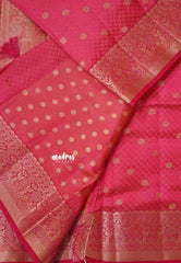 Dual Shade Reddish Pink - Raaga - Semi Tussar wtih full body 3D weaving