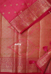 Dual Shade Reddish Pink - Raaga - Semi Tussar wtih full body 3D weaving