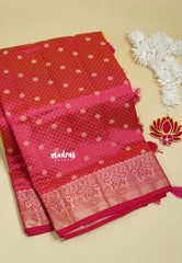 Dual Shade Reddish Pink - Raaga - Semi Tussar wtih full body 3D weaving