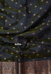 Dual Shade Navy Blue- Raaga - Semi Tussar wtih full body 3D weaving