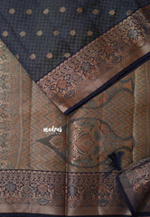 Dual Shade Navy Blue- Raaga - Semi Tussar wtih full body 3D weaving