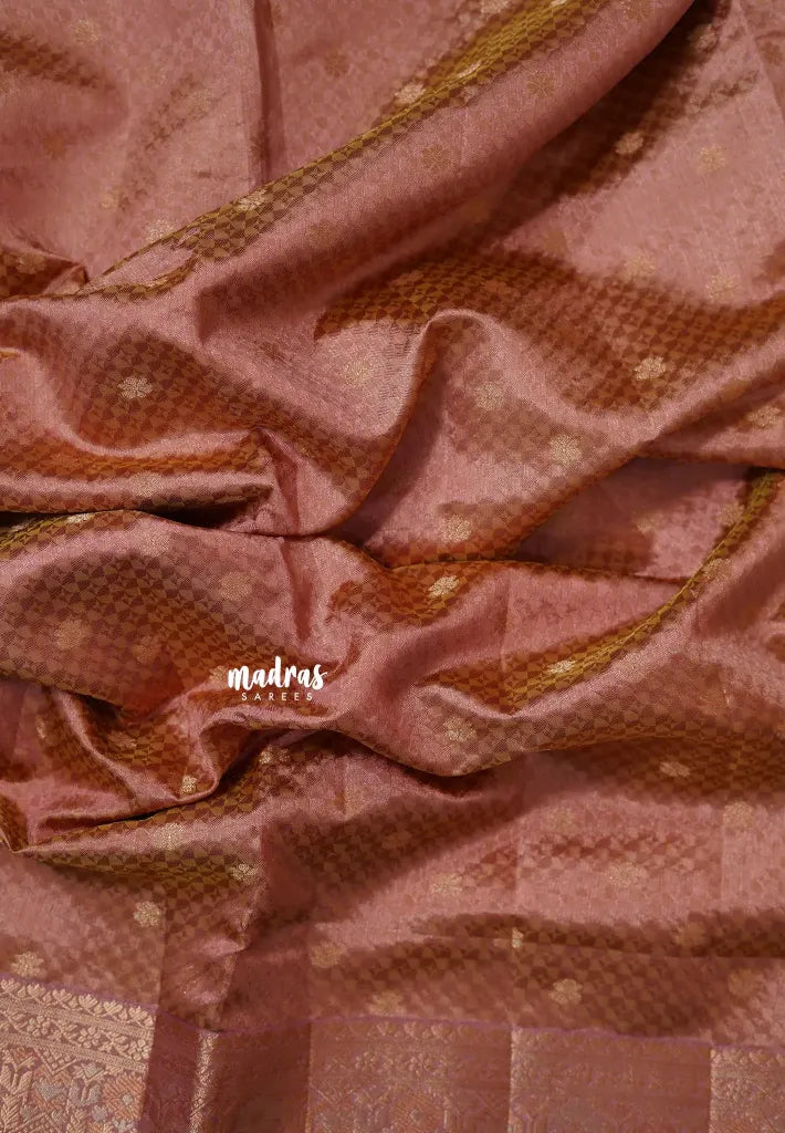 Dual Shade Golden Rosewood - Raaga - Semi Tussar wtih full body 3D weaving