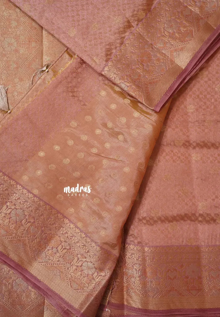 Dual Shade Golden Rosewood - Raaga - Semi Tussar wtih full body 3D weaving