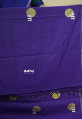 Violet Purple - Aathini - Tamizh Words Handblock Printed Bamboo Cotton Double Blouse Combo