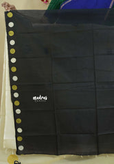 Ivory Cream - Aathini - Tamizh Words Handblock Printed Bamboo Cotton Double Blouse Combo