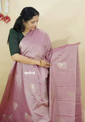 Onion Pink - Ahimsa - 100 count Pure mercerized silk cotton stripes border