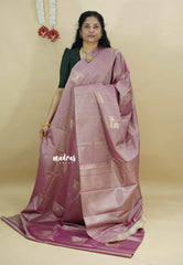 Onion Pink - Ahimsa - 100 count Pure mercerized silk cotton stripes border