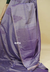 Dualshade Lavender  - Ahimsa - 100 count Pure mercerized silk cotton border with temple and mango border