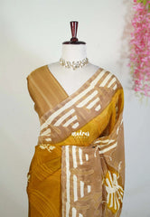 Mustard Glow - Ahimsa Silk with Bagru Handblock Saree | Best for Regular Wear | Casual Wear
