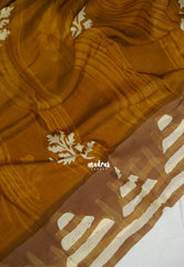 Mustard Glow - Ahimsa Silk with Bagru Handblock Saree | Best for Regular Wear | Casual Wear
