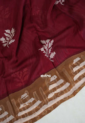 Beet Pink - Ahimsa Silk with Bagru Handblock Saree | Best for Regular Wear | Casual Wear