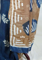 Indigo Blue - Ahimsa Silk with Bagru Handblock Saree | Best for Regular Wear | Casual Wear