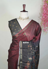 Crimson Maroon - Ananya - Soft Mangalore Silk Saree with Kalamkari Pallu - Best for Casual Gatherings
