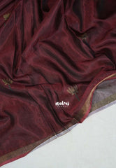 Crimson Maroon - Ananya - Soft Mangalore Silk Saree with Kalamkari Pallu - Best for Casual Gatherings
