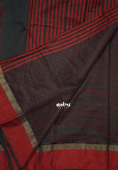 Dark Coffee Brown - Arani Semi Silk Saree Muthukattam with Skirt Border - Best for Regular Wear | Temple Visit