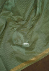Minted Sage Green - Artisan Crafted Soft Jute Linen with Bomkai Ikkat Weaving Pallu - Best for Office Wear | Casual Wear