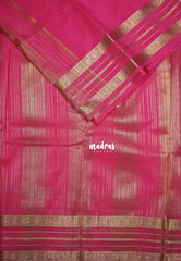Rose Pink - Avantika - Semi Mysore Silk Saree with Small Mango Border - Perfect for Regular Wear | Office Wear