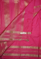 Rose Pink - Avantika - Semi Mysore Silk Saree with Small Mango Border - Perfect for Regular Wear | Office Wear