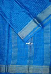 Soap Blue - Avantika - Semi Mysore Silk Saree with Checks Weaving and Zari Border - Perfect for Small Functions