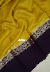 Lime Yellow - Avantika - Semi Mysore Silk Saree Checks with Skirt Border - Perfect for Wedding Functions
