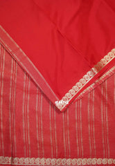 Tomato Red - Avantika - Semi Mysore Silk Saree with Small Mango Border - Perfect for Small Functions