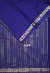 Violet Blue - Avantika - Semi Mysore Silk Saree with Small Mango Border - Perfect for Small Functions