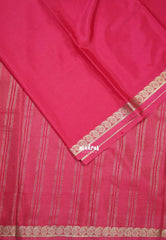 Peach Pink - Avantika - Semi Mysore Silk Saree with Small Mango Border - Perfect for Small Functions