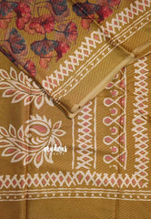 Mustard Brown - Baby Soft Butter Silk Saree with Floral Prints - Best for Daily Wear | Summer