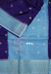 Violet Purple - Durga - Banarasi Premium Viscose Silk Saree Checks in Border and Buttas - Best for Pooja Functions | Diwali Festive