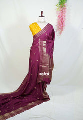 Winered - Durga - Banarasi Premium Viscose Silk with Traditional Border and Buttas - Best for Wedding Functions