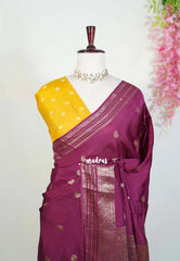 Winered - Durga - Banarasi Premium Viscose Silk with Traditional Border and Buttas - Best for Wedding Functions